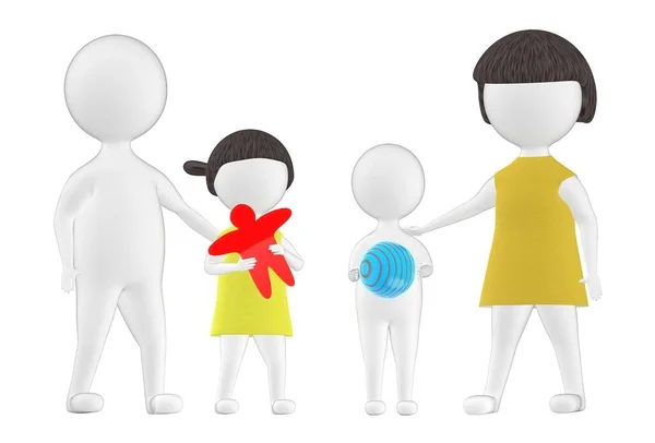 Character Family Children Parents Rendering — Stock Photo, Image