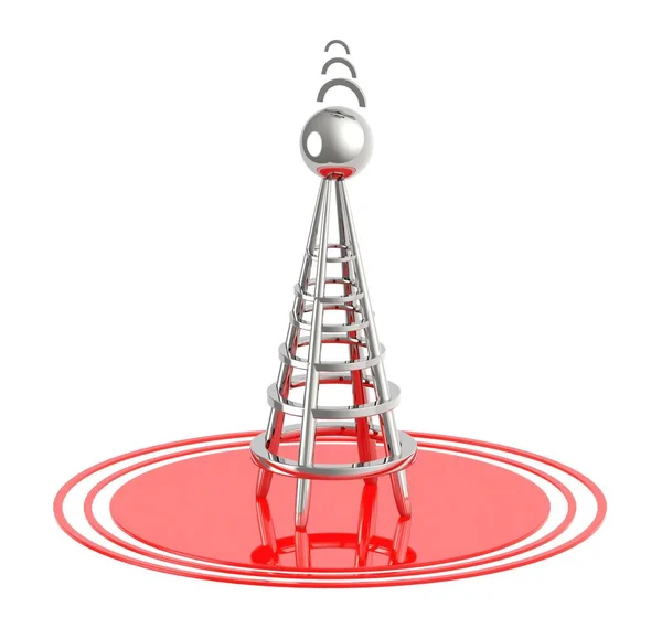 Torre Wireless Suoi Segnali Rendering — Foto Stock