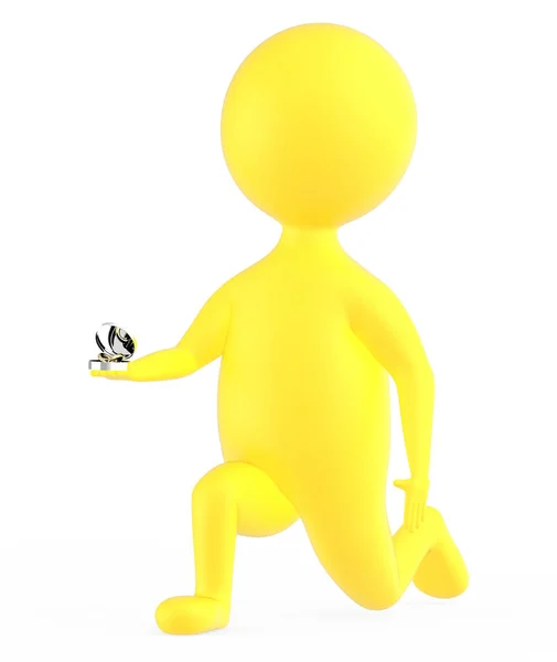 Жовтий Символ Проходить Кільцем Ізольовано Білому Тлі Рендеринг — стокове фото
