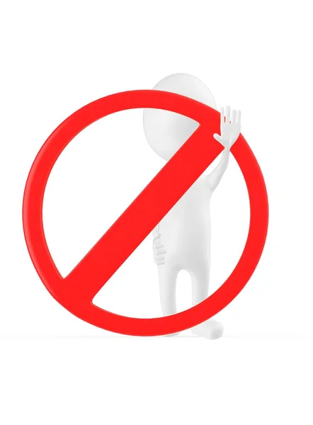 White Character Making Stop Gesture His Hand While Standing Forbidden — Stock Photo, Image