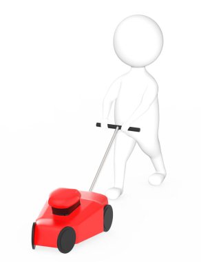 3D beyaz bahçıvan. Nakliyeci konsepti var. 3D çizim.