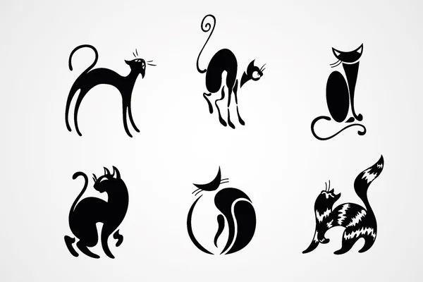 Símbolos de gatos — Vetor de Stock