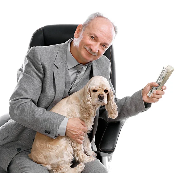 Man en hond — Stockfoto