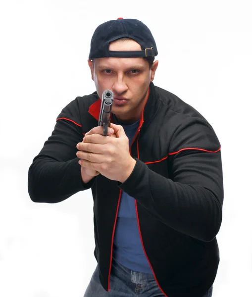 Man with pistol — Stock Photo, Image