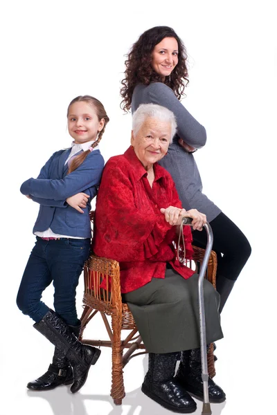 Tre kvinnor generationer — Stockfoto