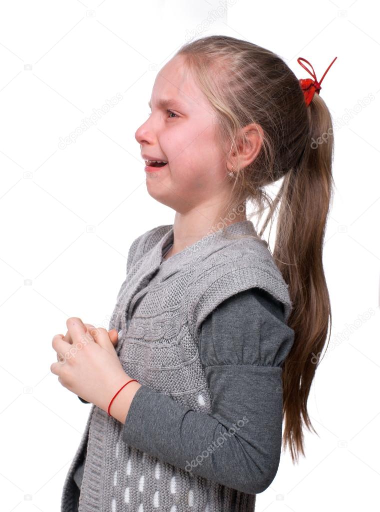 Crying little girl