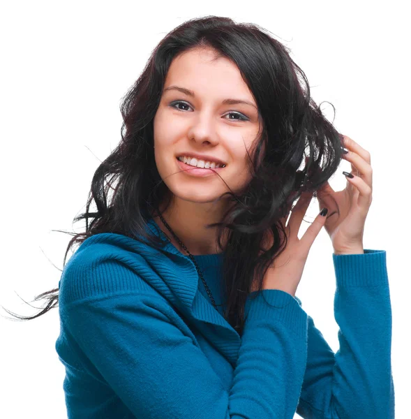 Bella ragazza con i capelli fluenti — Foto Stock