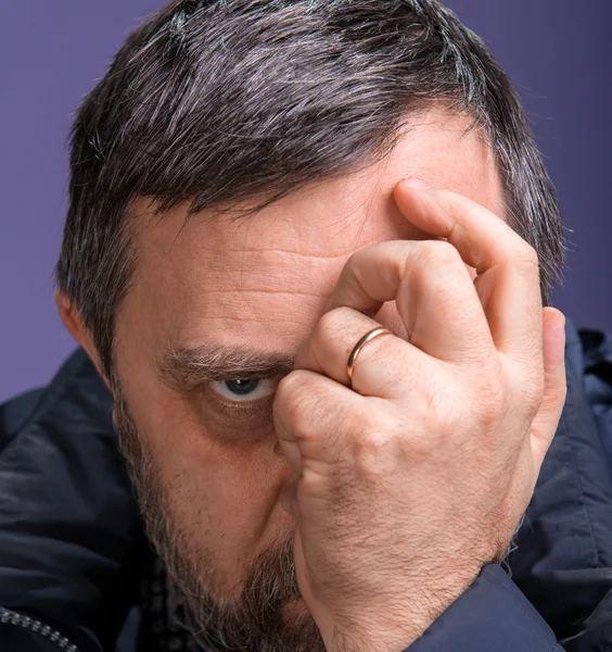 Elderly pensive man — Stock Photo, Image