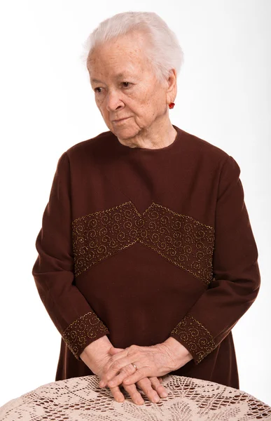 Pensive old woman — Stock Photo, Image