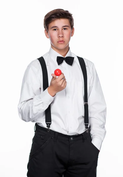 Een goochelaar houden een bal — Stockfoto