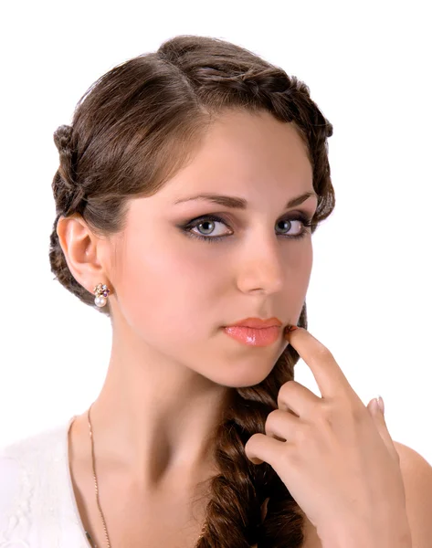 Young woman with beautiful hairstyle — Stock Photo, Image