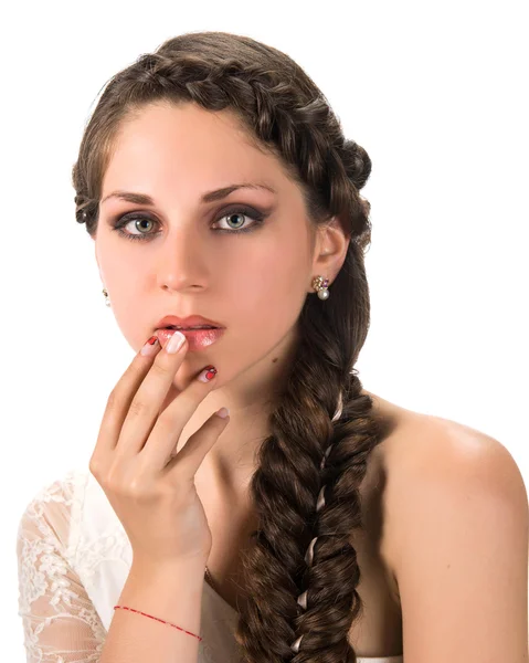 Young woman with beautiful hairstyle — Stock Photo, Image