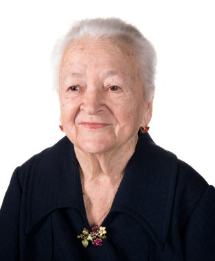 gülümseyen yaşlı kadın portresi