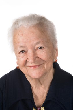 gülümseyen yaşlı kadın portresi
