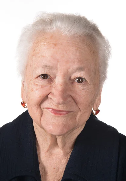 Retrato de mulher idosa sorridente — Fotografia de Stock