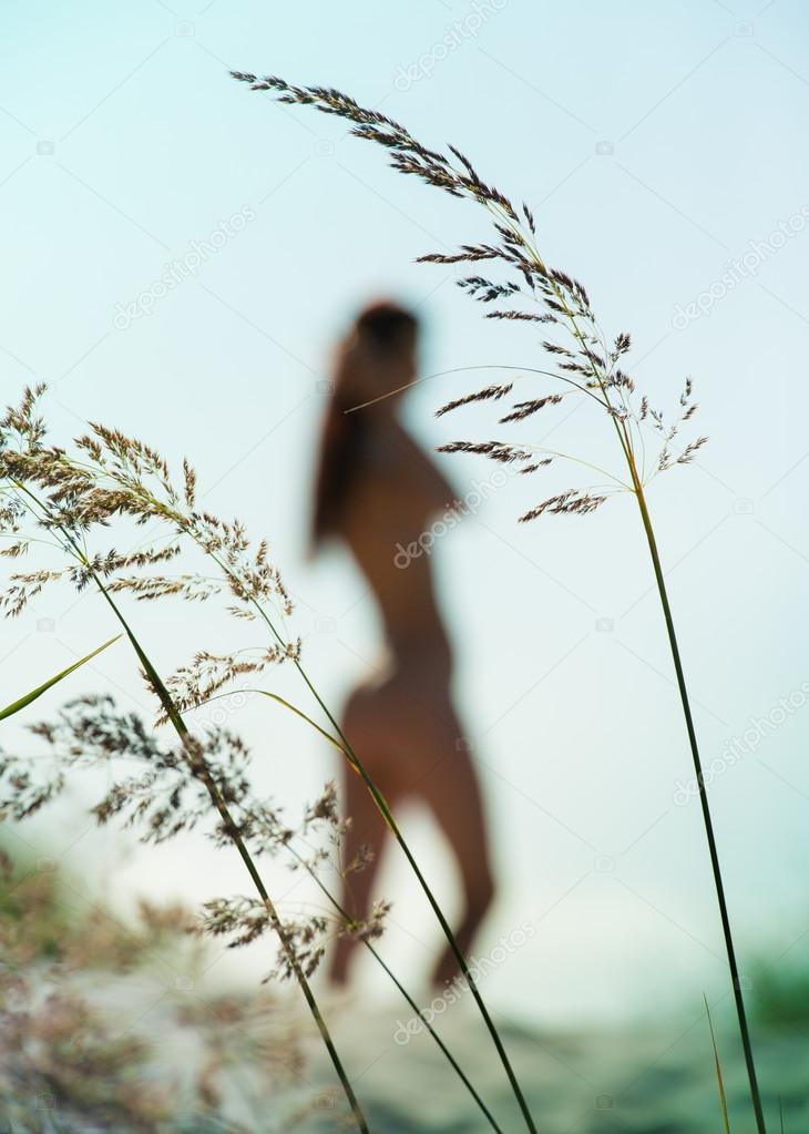 Silhouette of nude woman