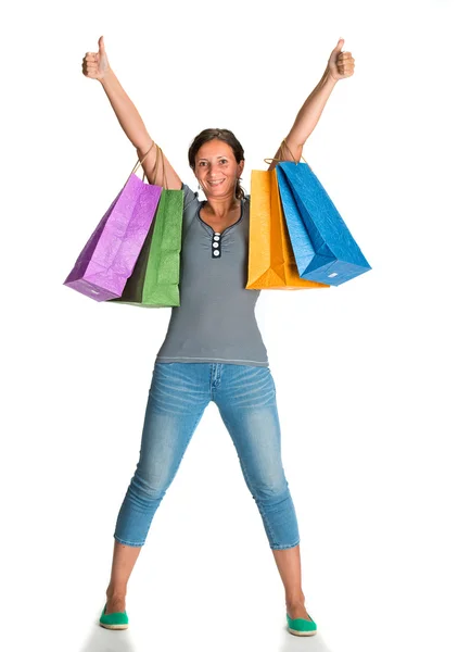 Happy woman with shopping bags — Stock Photo, Image