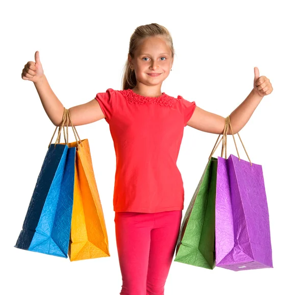 Pretty girl with shopping bags — Stock Photo, Image
