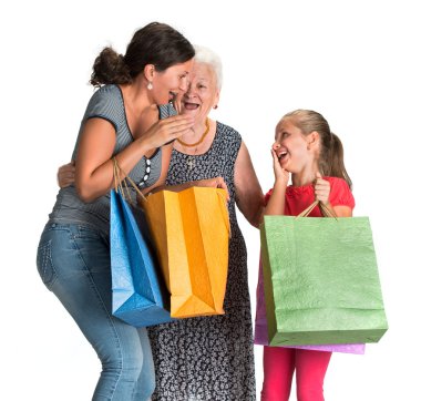 Üç nesildir kadın alışveriş torbaları ile