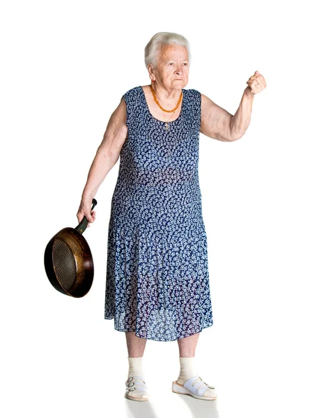 Kızgın bir yaşlı kadın — Stok fotoğraf