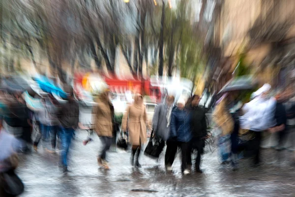 Hurrying crowd of people — Stock Photo, Image
