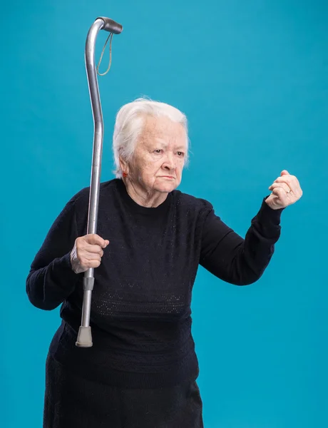 Old angry woman — Stock Photo, Image