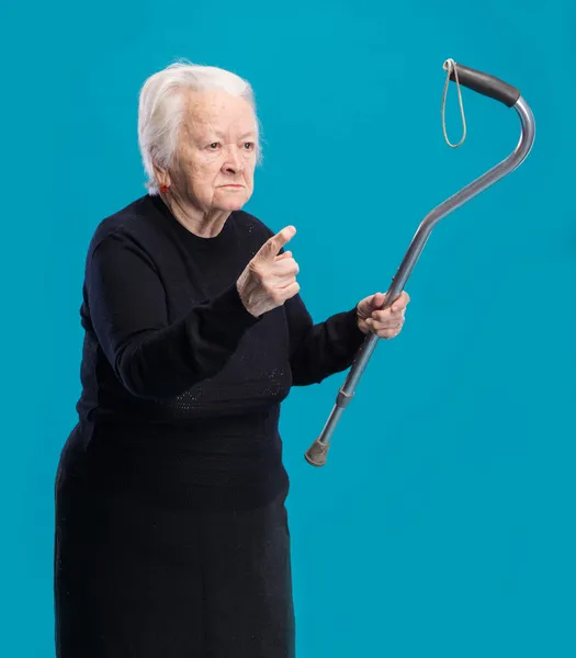 Old angry woman — Stock Photo, Image