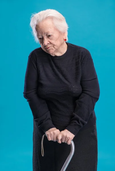 Vieja mujer triste — Foto de Stock