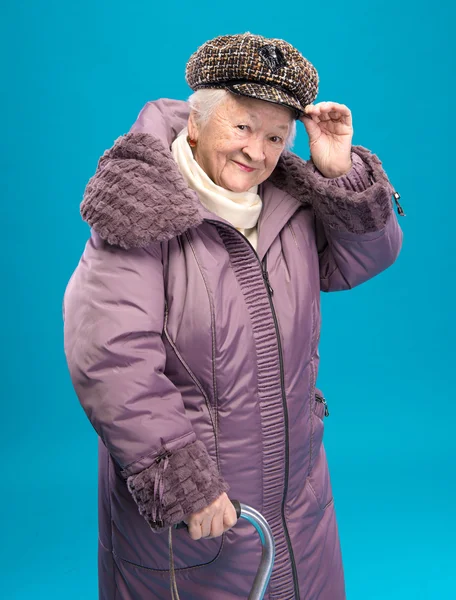 Portrait of smiling old woman — Stock Photo, Image