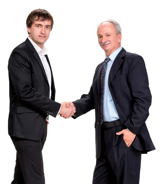 Handdruk van twee zakenlieden — Stockfoto