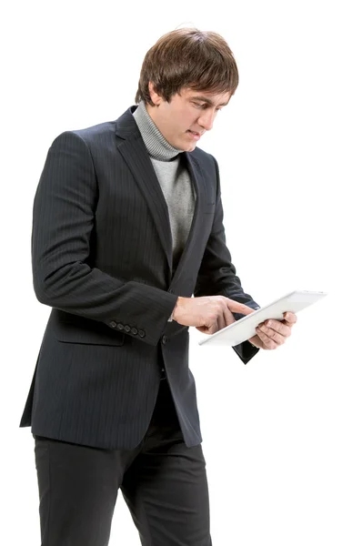 Geschäftsmann mit Tablet-PC — Stockfoto