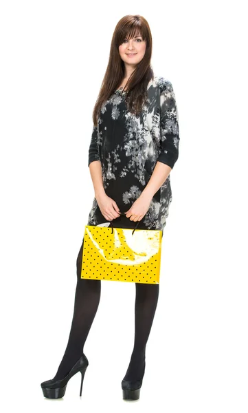 Ładna kobieta z torbą na zakupy — Zdjęcie stockowe