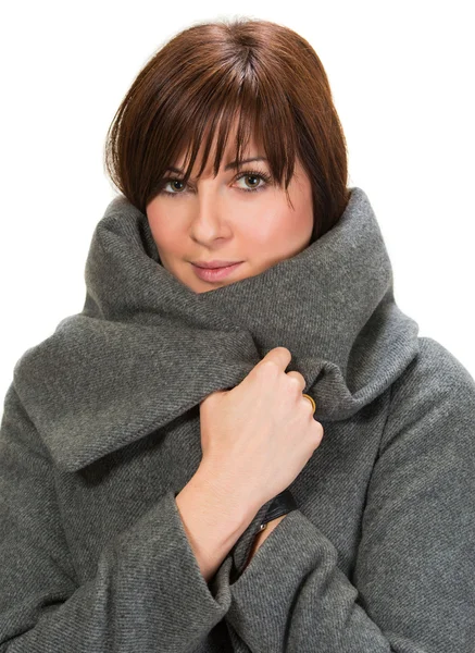 Young woman in coat — Stock Photo, Image