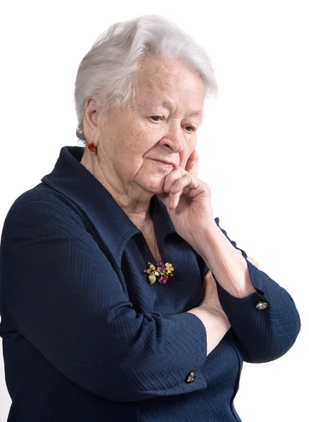 Portrait of pensive old woman — Stock Photo, Image
