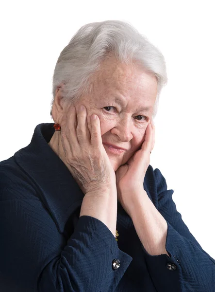 Retrato de anciana sonriente — Foto de Stock