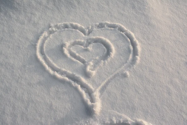 Forma cuore neve — Foto Stock