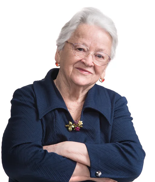 gözlük gülümseyen yaşlı kadın