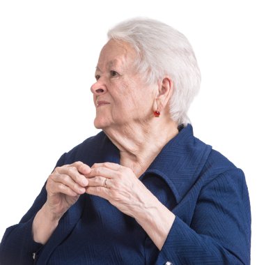 Old woman with painful fingers clipart