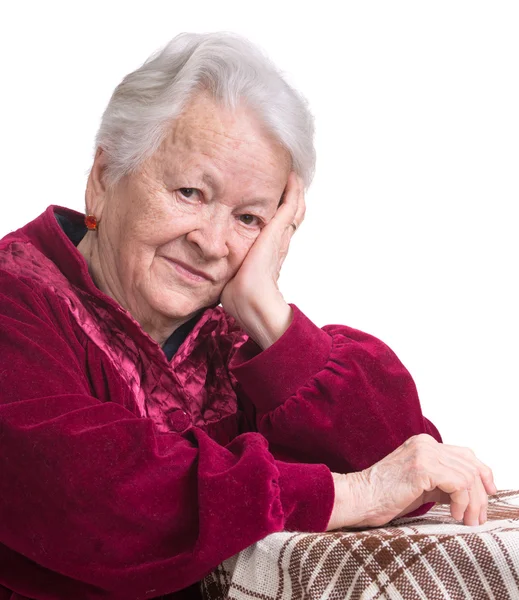 Glimlachende oude vrouw — Stockfoto