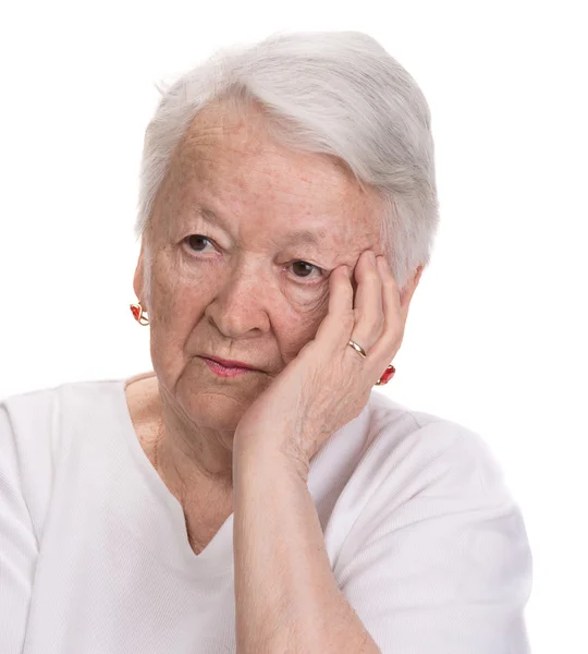 Alte Frau schaut auf — Stockfoto