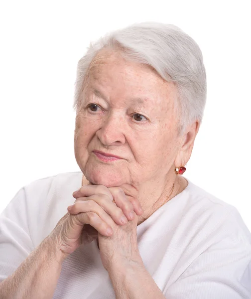 Retrato de anciana sonriente — Foto de Stock