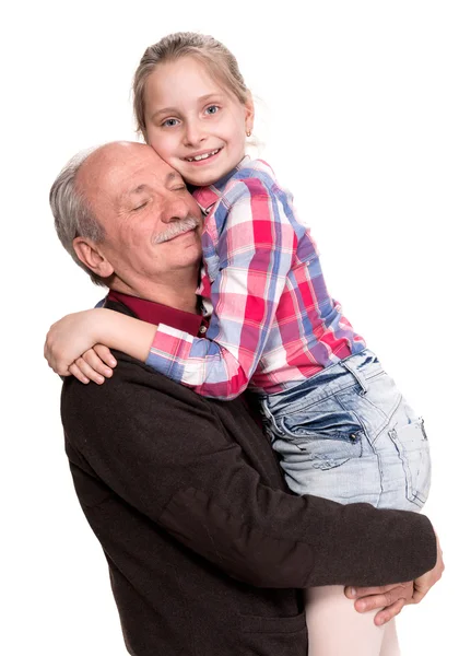 Grandfather with grandaughter — Stock Photo, Image