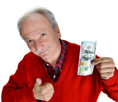  zevk 100 dolarlık banknot ile tutan adam