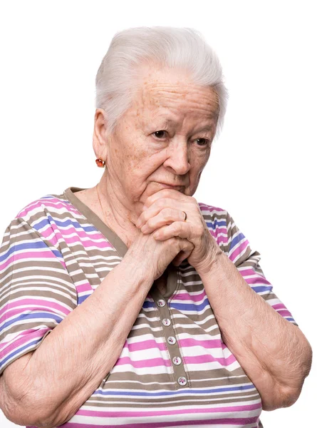 Pensive old woman — Stock Photo, Image