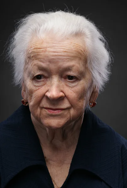 Portrait of old sad woman — Stock Photo, Image
