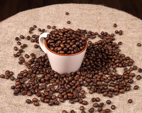 Cup of coffee  beans — Stock Photo, Image