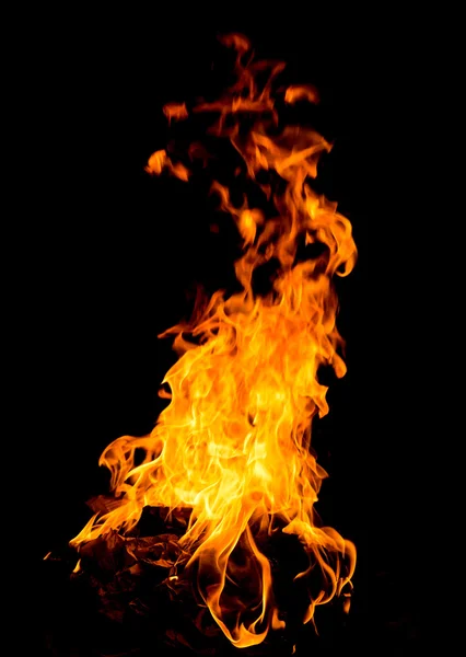 Oranje brand vlammen — Stockfoto