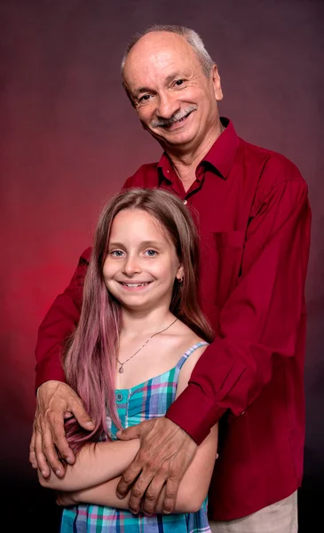 Grandfather with granddaughter — Stock Photo, Image