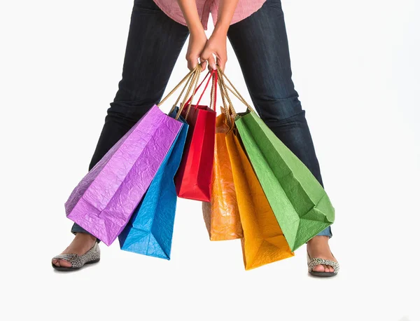 Donna con shopping bags — Foto Stock