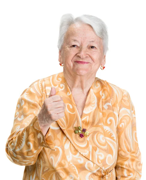 Retrato de una vieja mujer sonriente — Foto de Stock